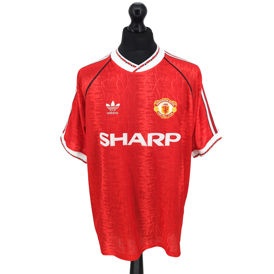 Manchester United home football shirt 1990/92 - (XL)