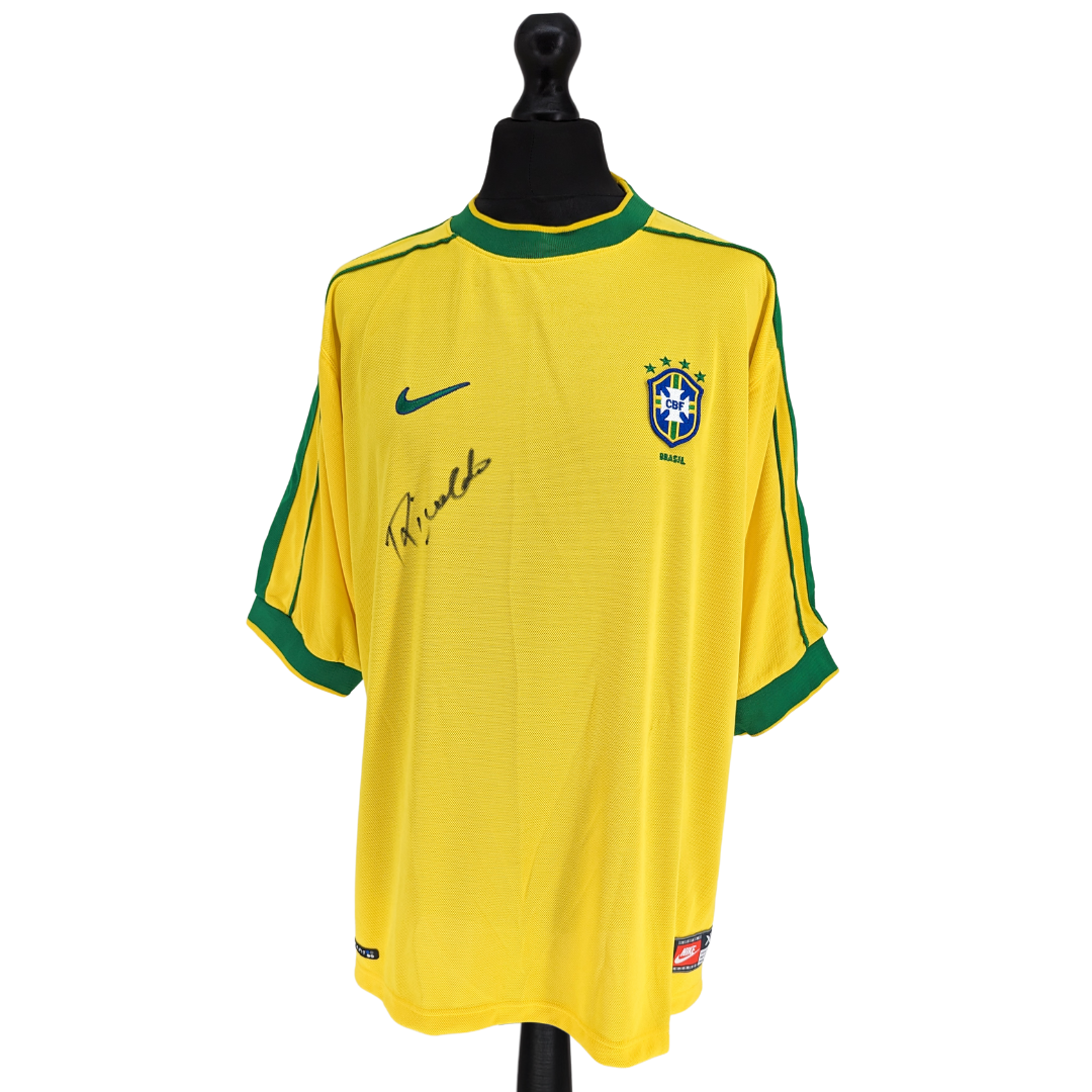 Brazil signed home football shirt 1998/00 - (XL)