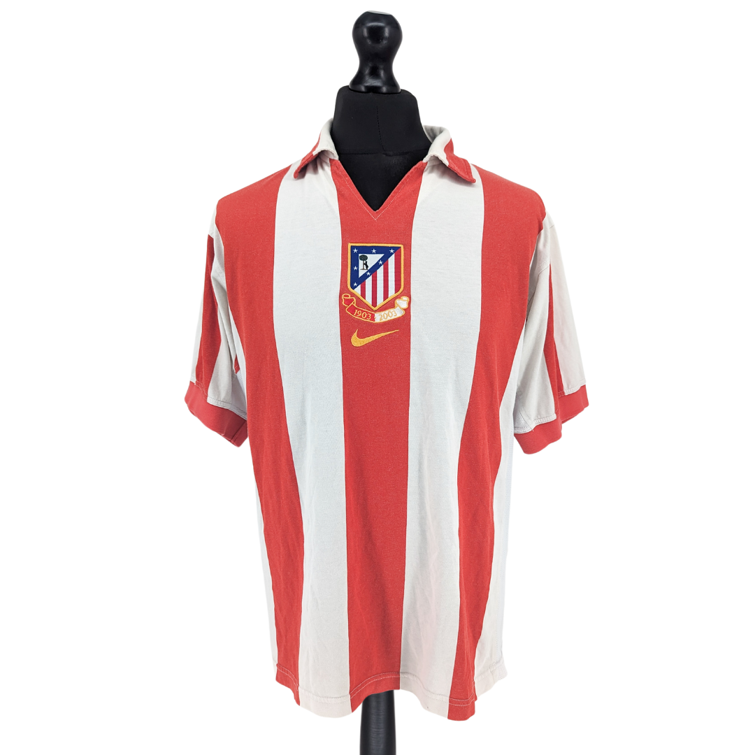 Atletico Madrid centenary home football shirt 2003/04 - (M)
