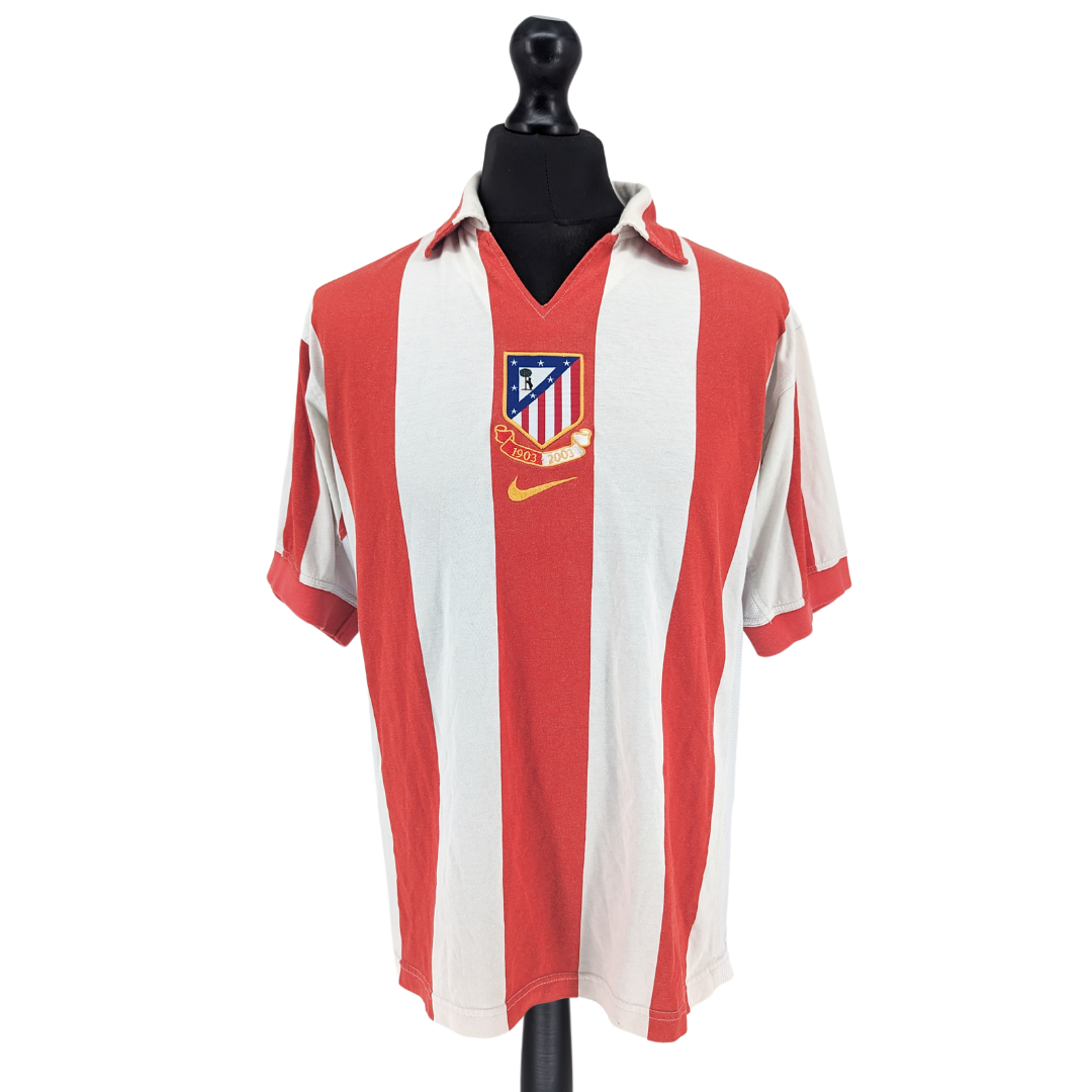 Atletico Madrid centenary home football shirt 2003/04