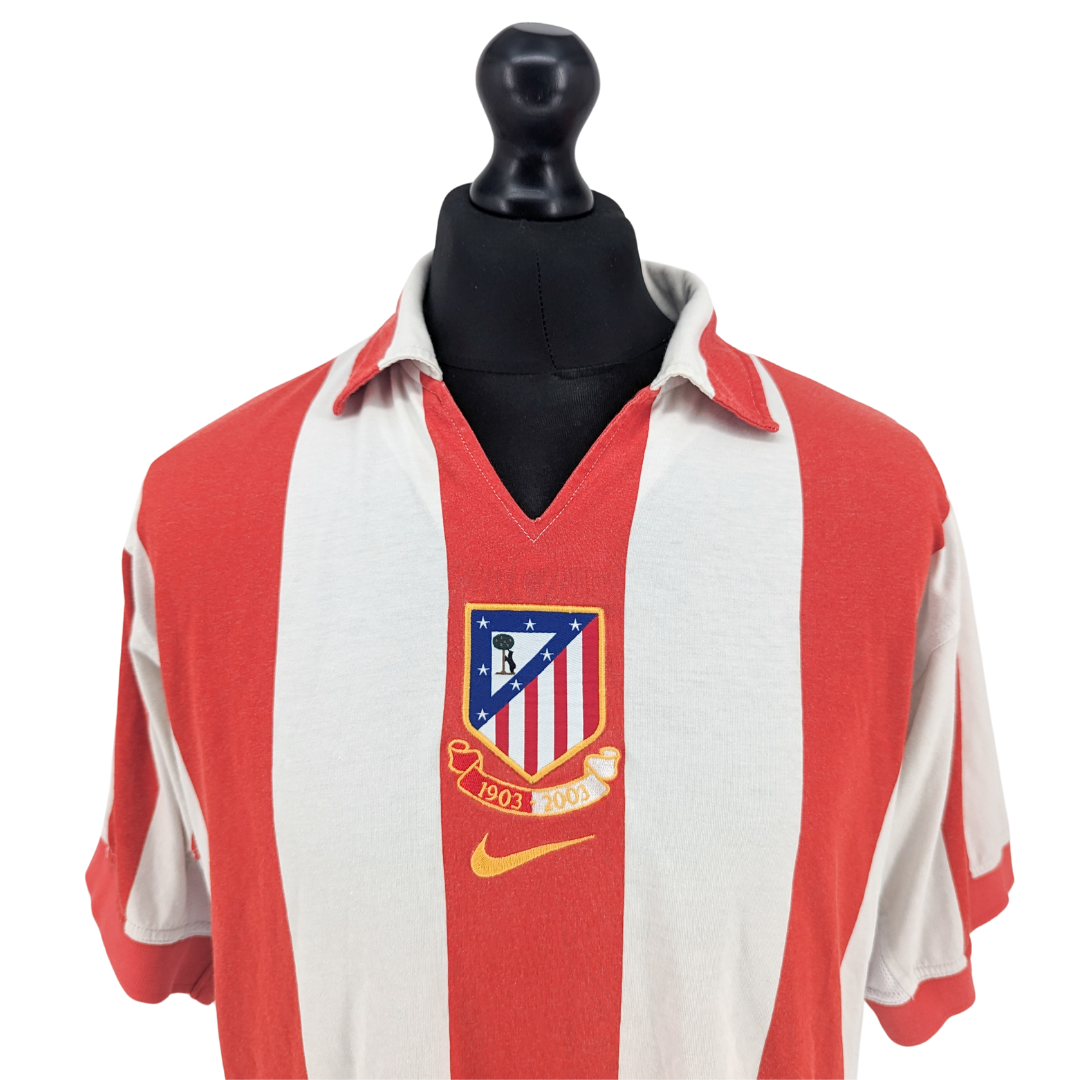 Atletico Madrid centenary home football shirt 2003/04 - (M)