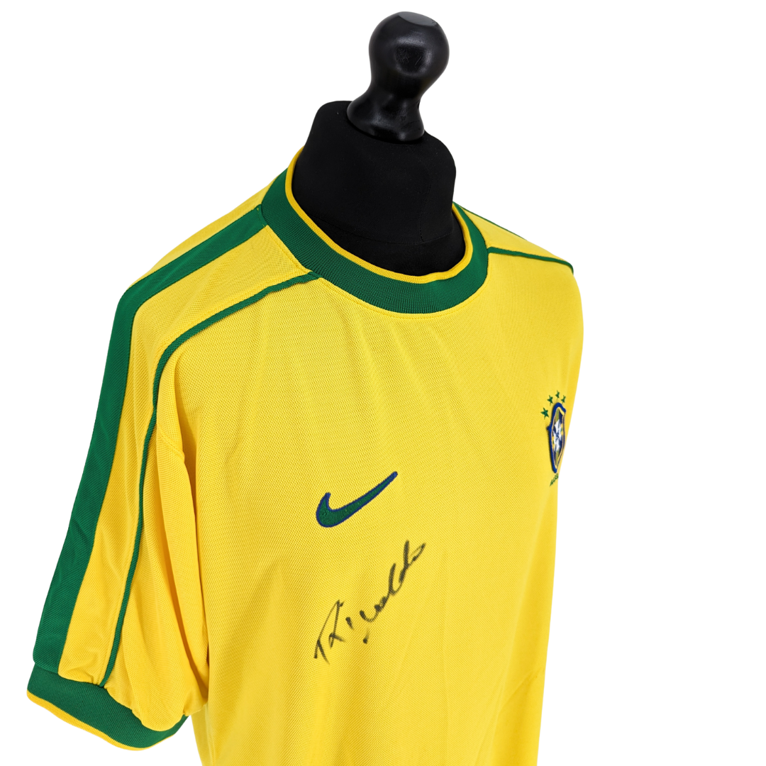 Brazil signed home football shirt 1998/00 - (XL)