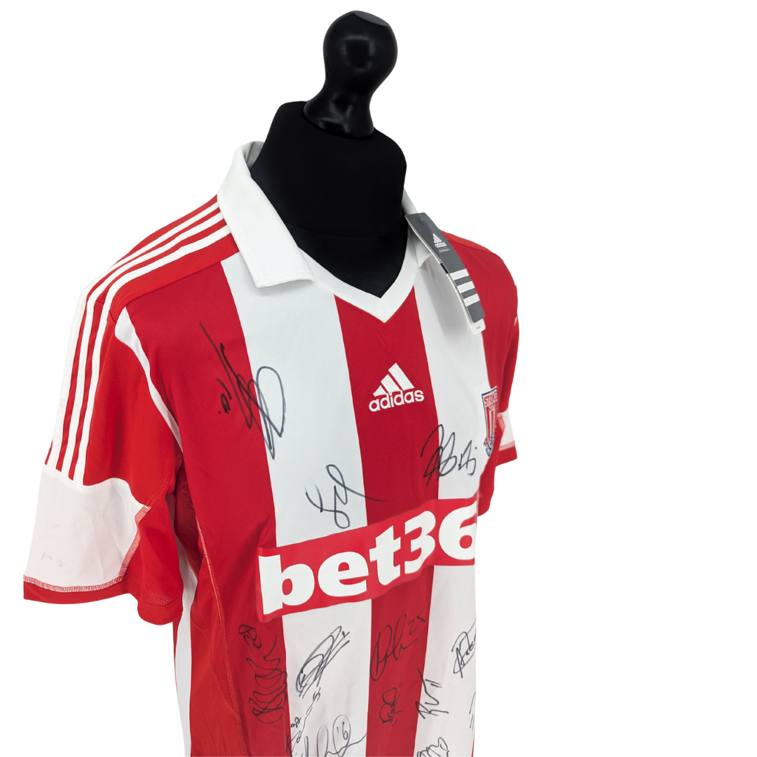 Stoke City signed home football shirt 2013/14 - (L)