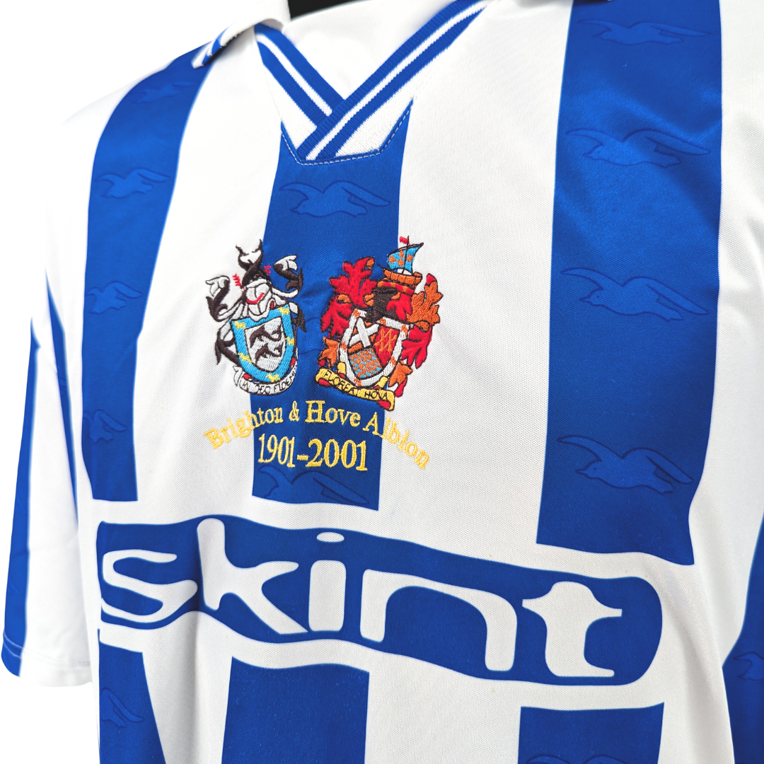 Brighton & Hove Albion home football shirt 2001/02 - (XXL)