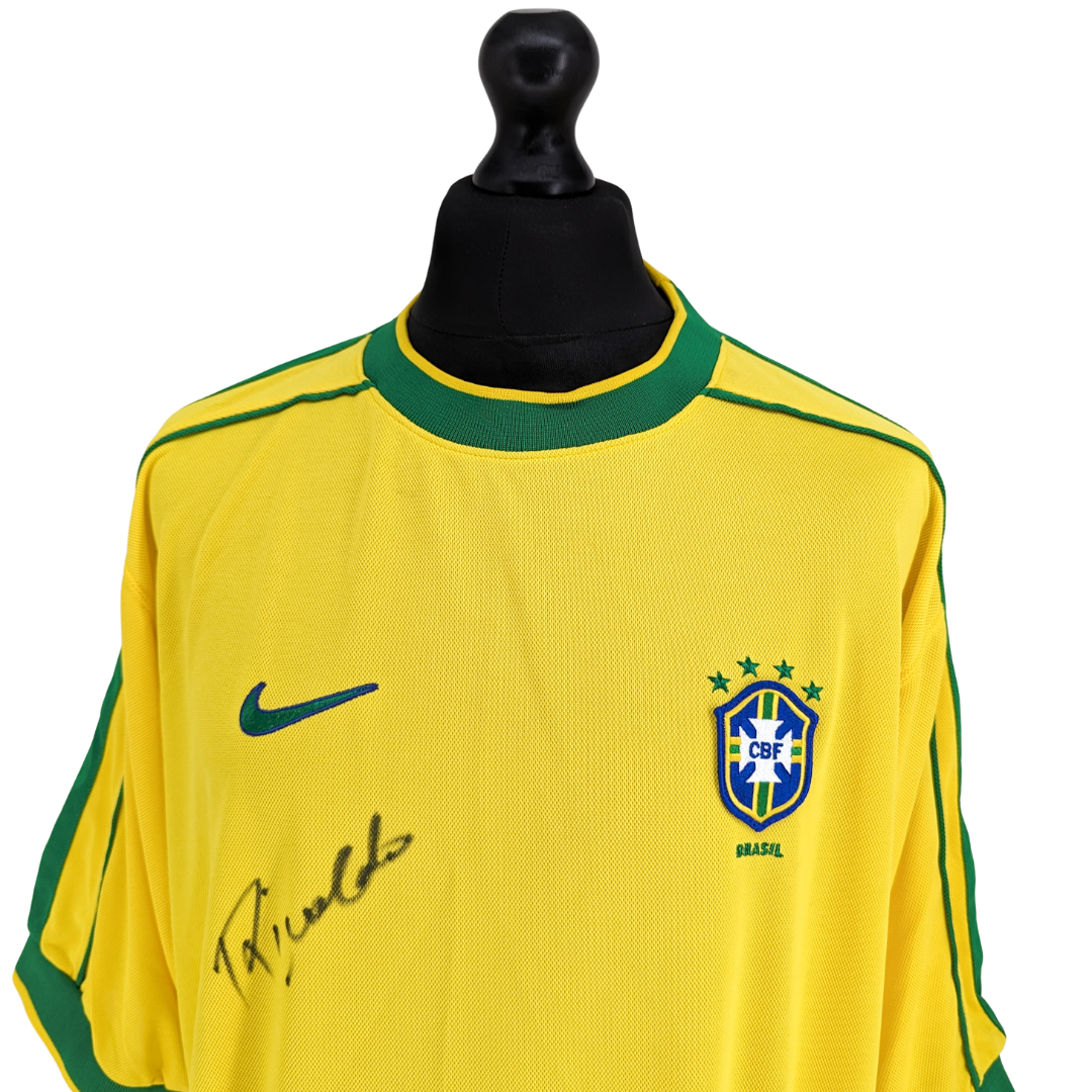 Brazil signed home football shirt 1998/00 - (XL)