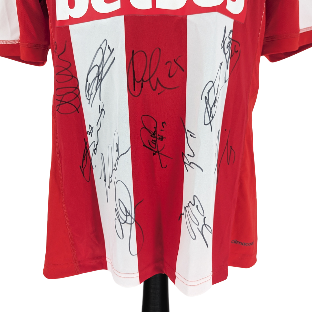 Stoke City signed home football shirt 2013/14 - (L)