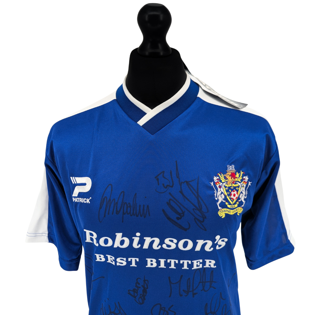 Stockport County signed home football shirt 2001/02 - (S)