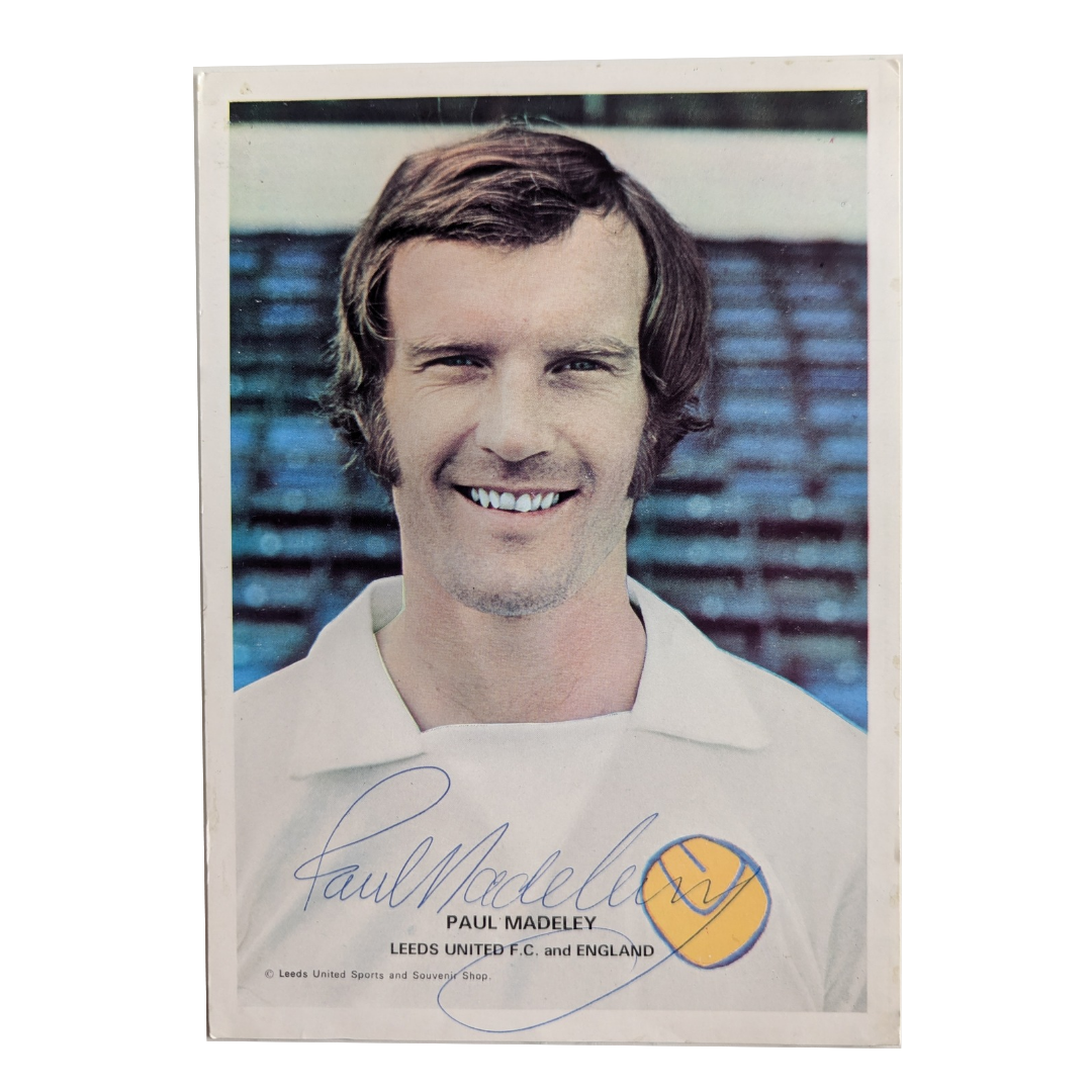 Paul Madeley signed photograph - Leeds United 1975/76 - (A5)