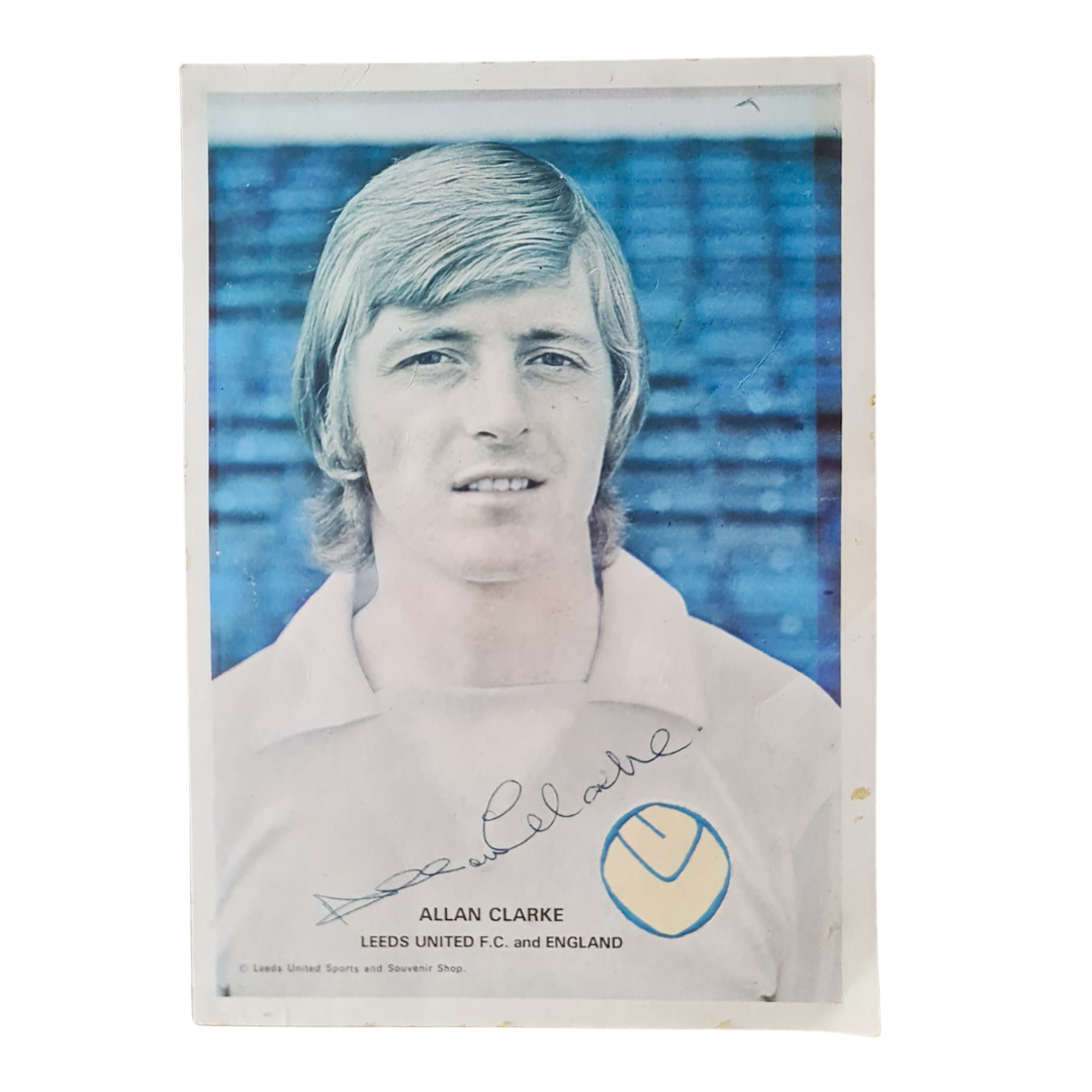Allan Clarke signed photograph - Leeds United 1975/76 - (A5)