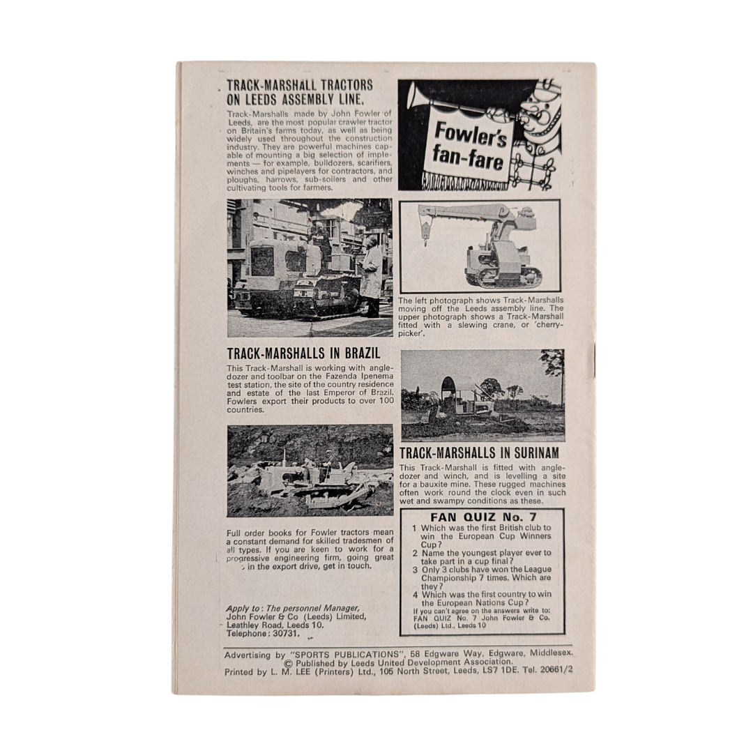 European Cup Semi-Final First Leg 1970 - Leeds United vs Glasgow Celtic