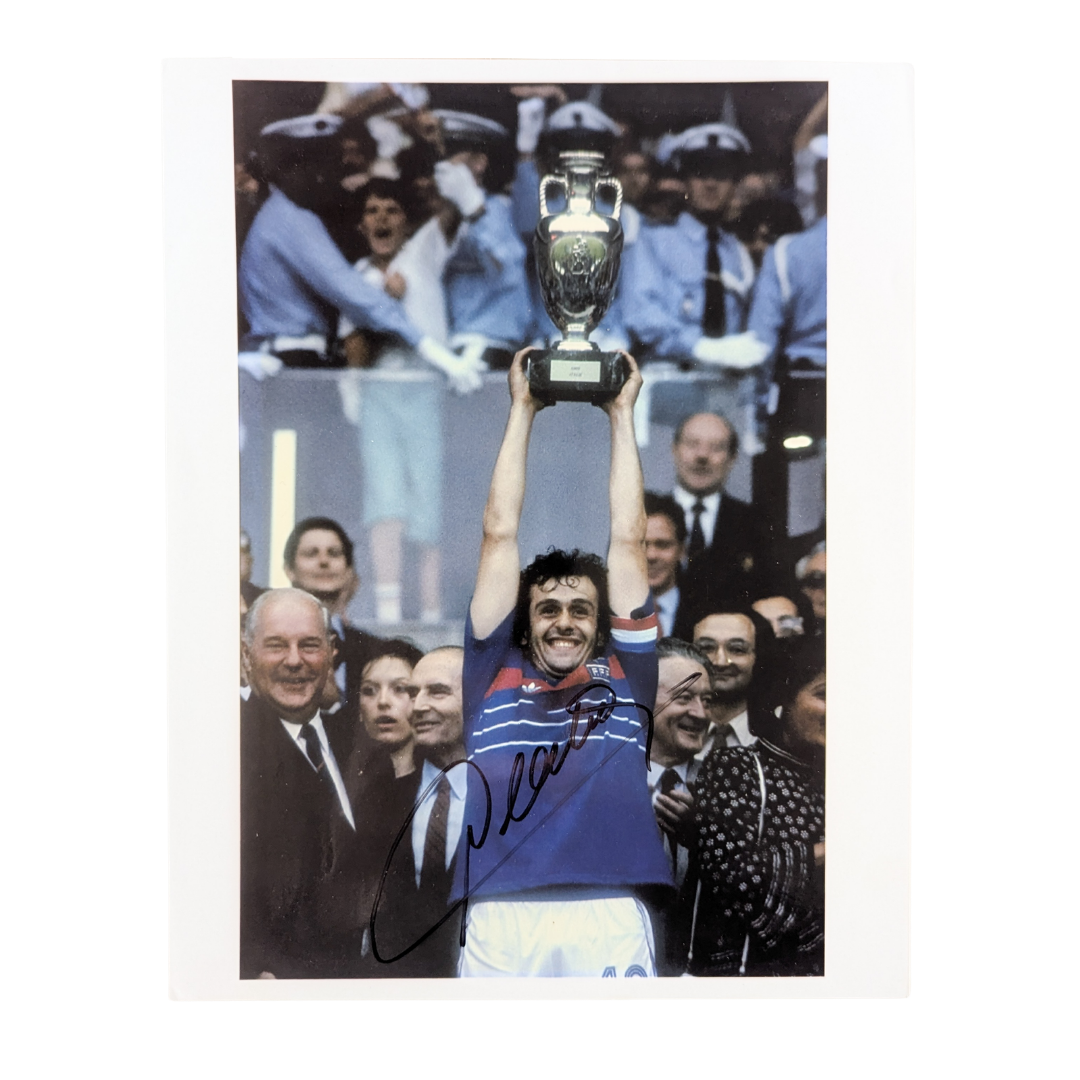 Michel Platini signed photograph EURO 1984 - (A4)