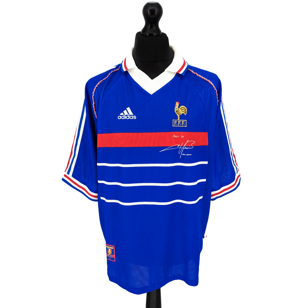 France 'Pour Toi Fabien Barthez' home football shirt 1998/00