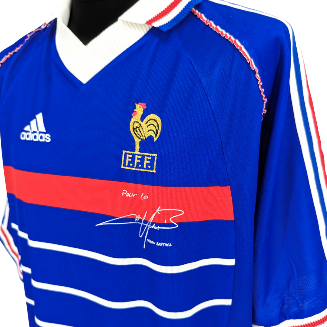 France 'Pour Toi Fabien Barthez' home football shirt 1998/00