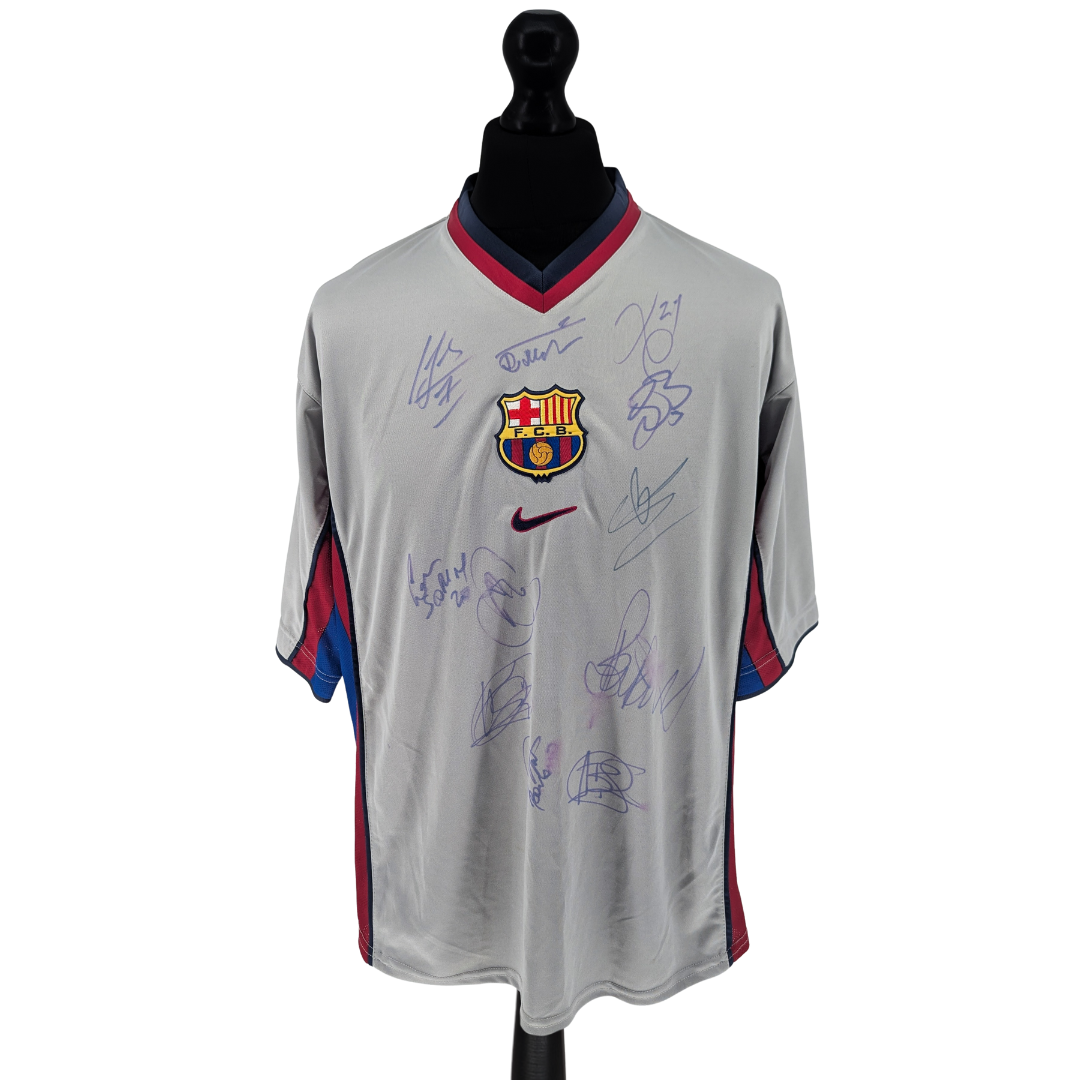 Barcelona signed away football shirt 1998/01 - (XL)