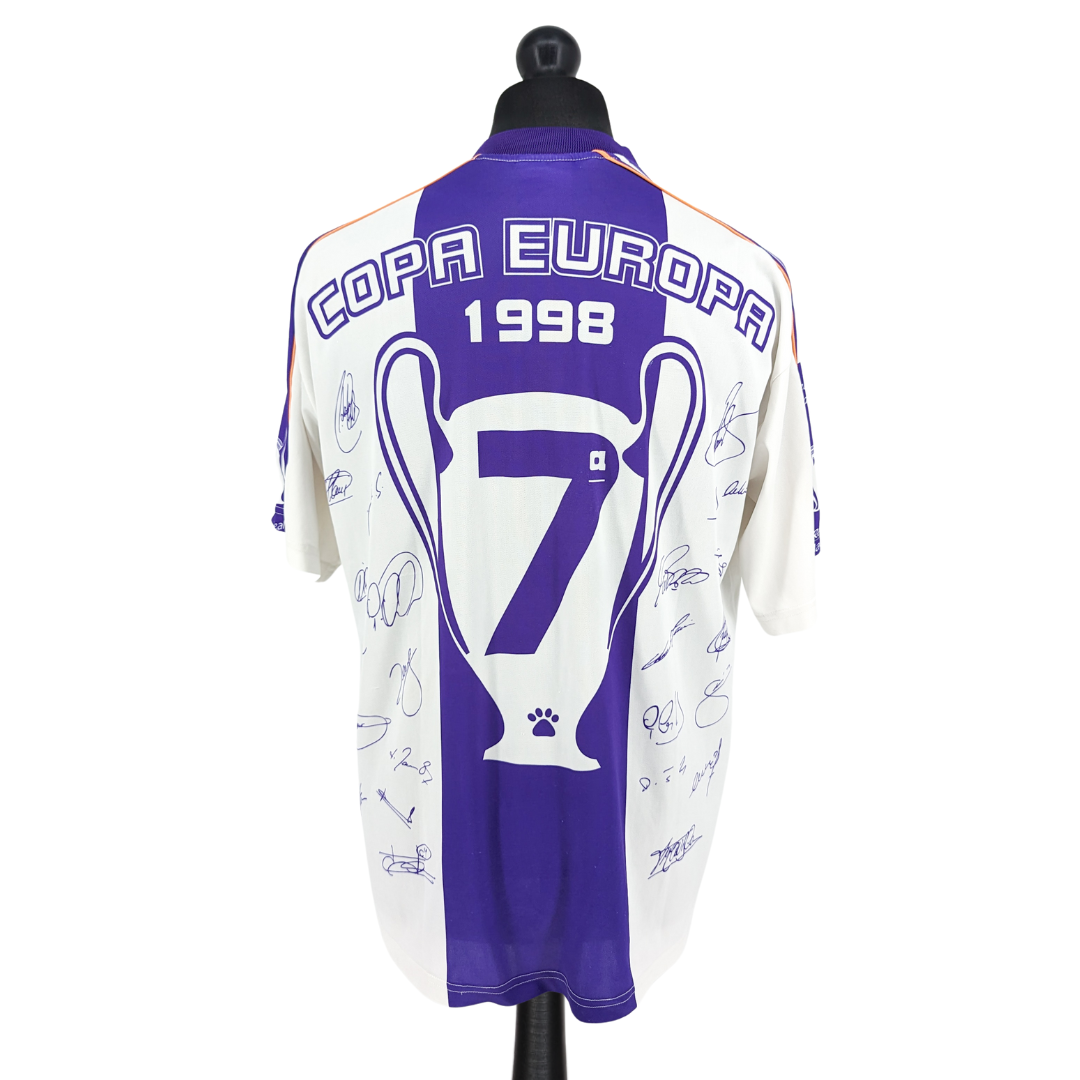 Real Madrid 'Champions League Winners' signed football shirt 1998