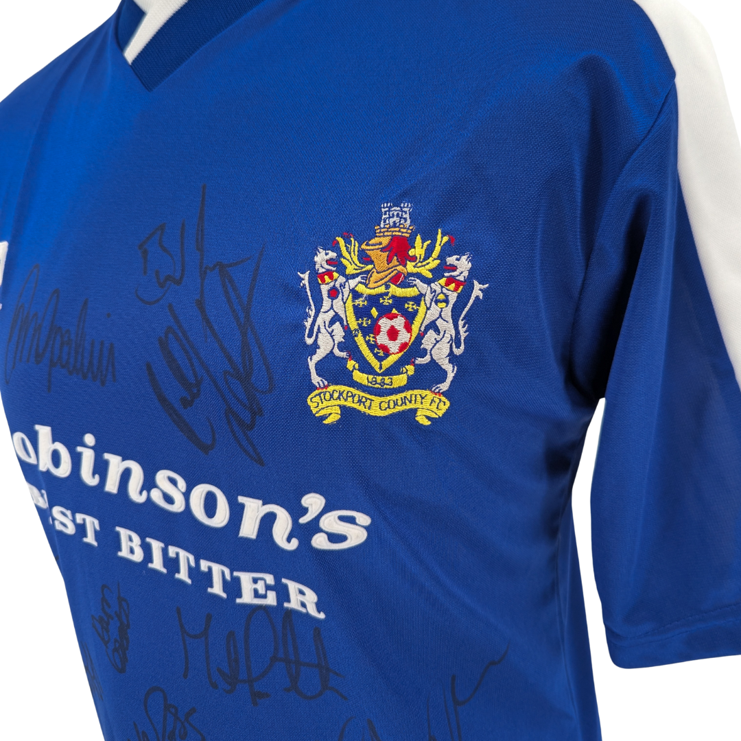 Stockport County signed home football shirt 2001/02 - (S)