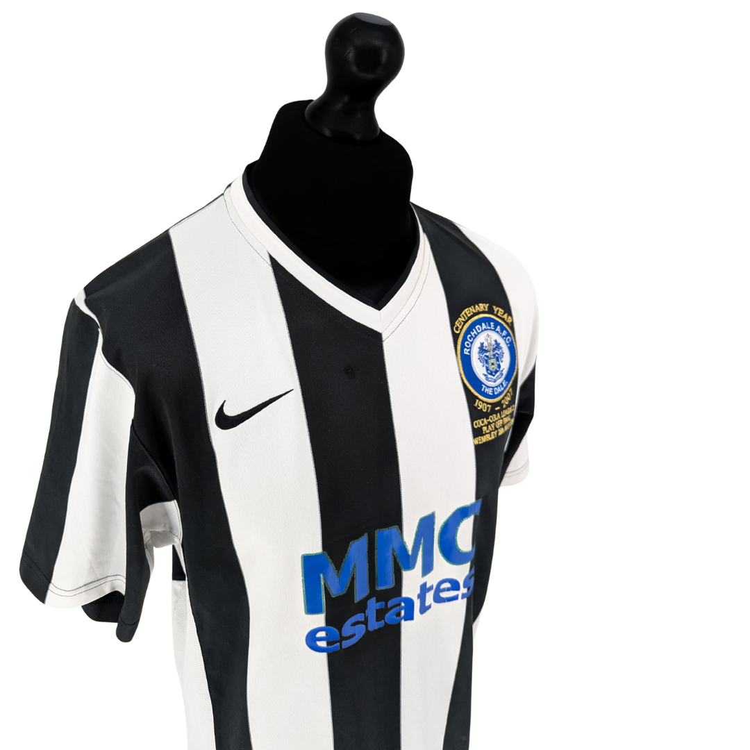 Rochdale centenary 'Play-off Final' home football shirt 2007/08 - (L)