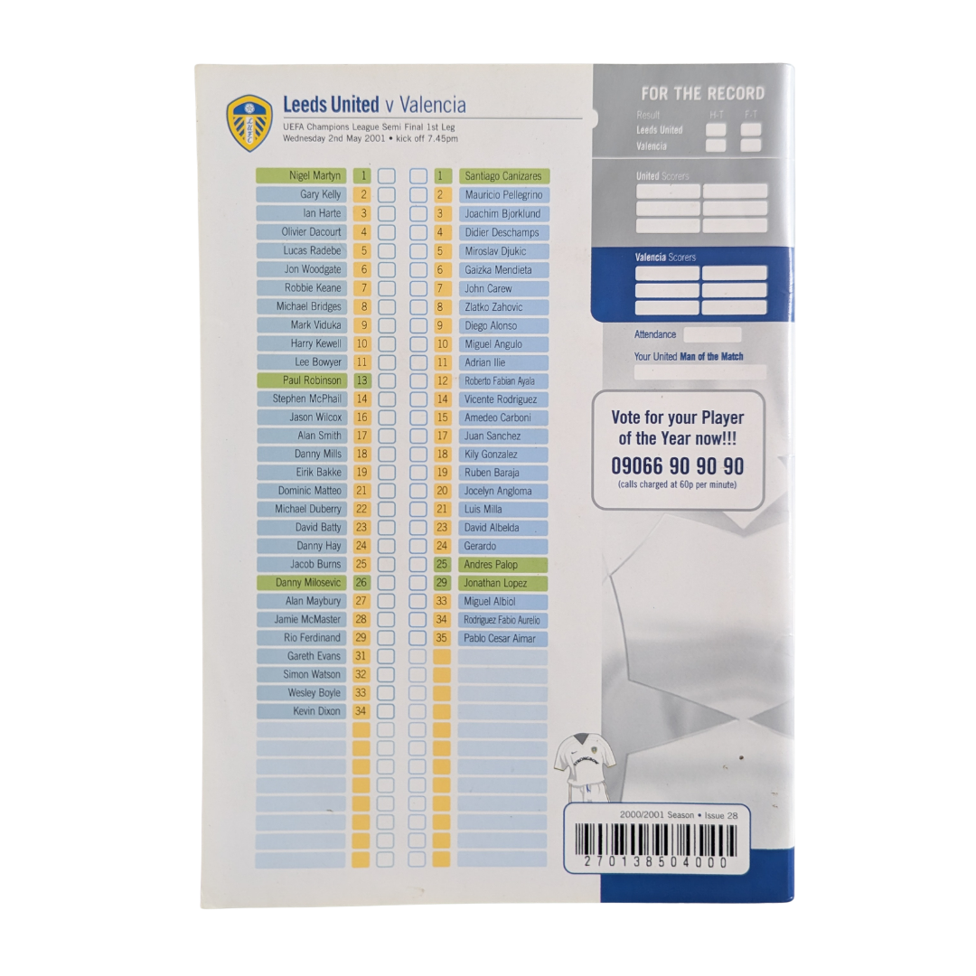 Champions League Semi-Final First Leg 2001 - Leeds United vs Valencia