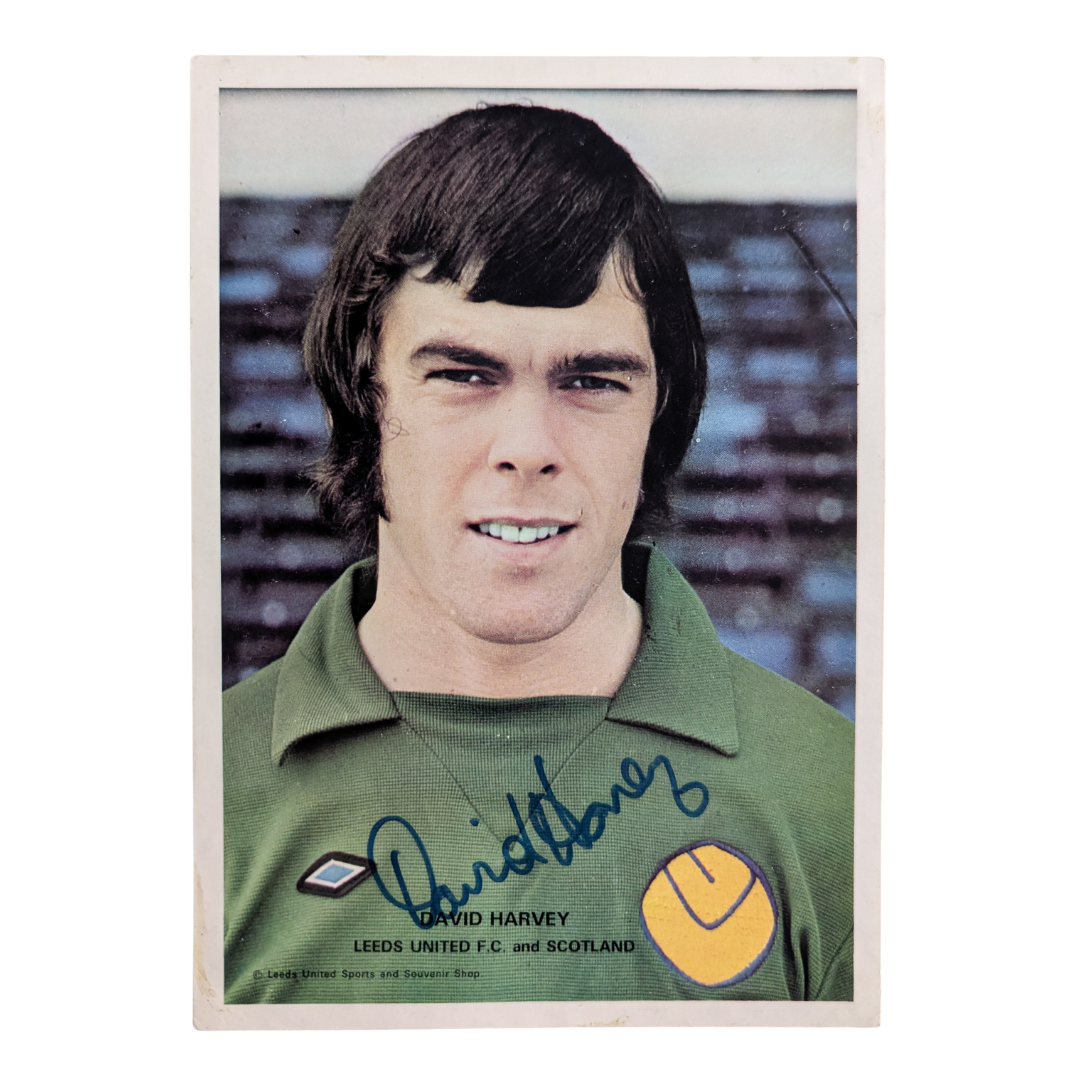 David Harvey signed photograph - Leeds United 1975/76 - (A5)