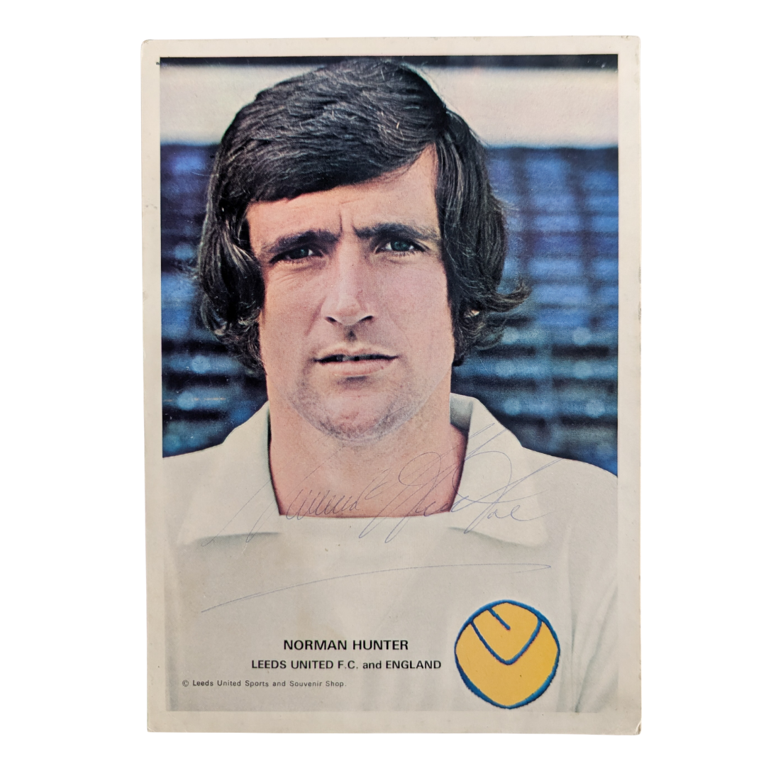 Norman Hunter signed photograph - Leeds United 1975/76 - (A5)