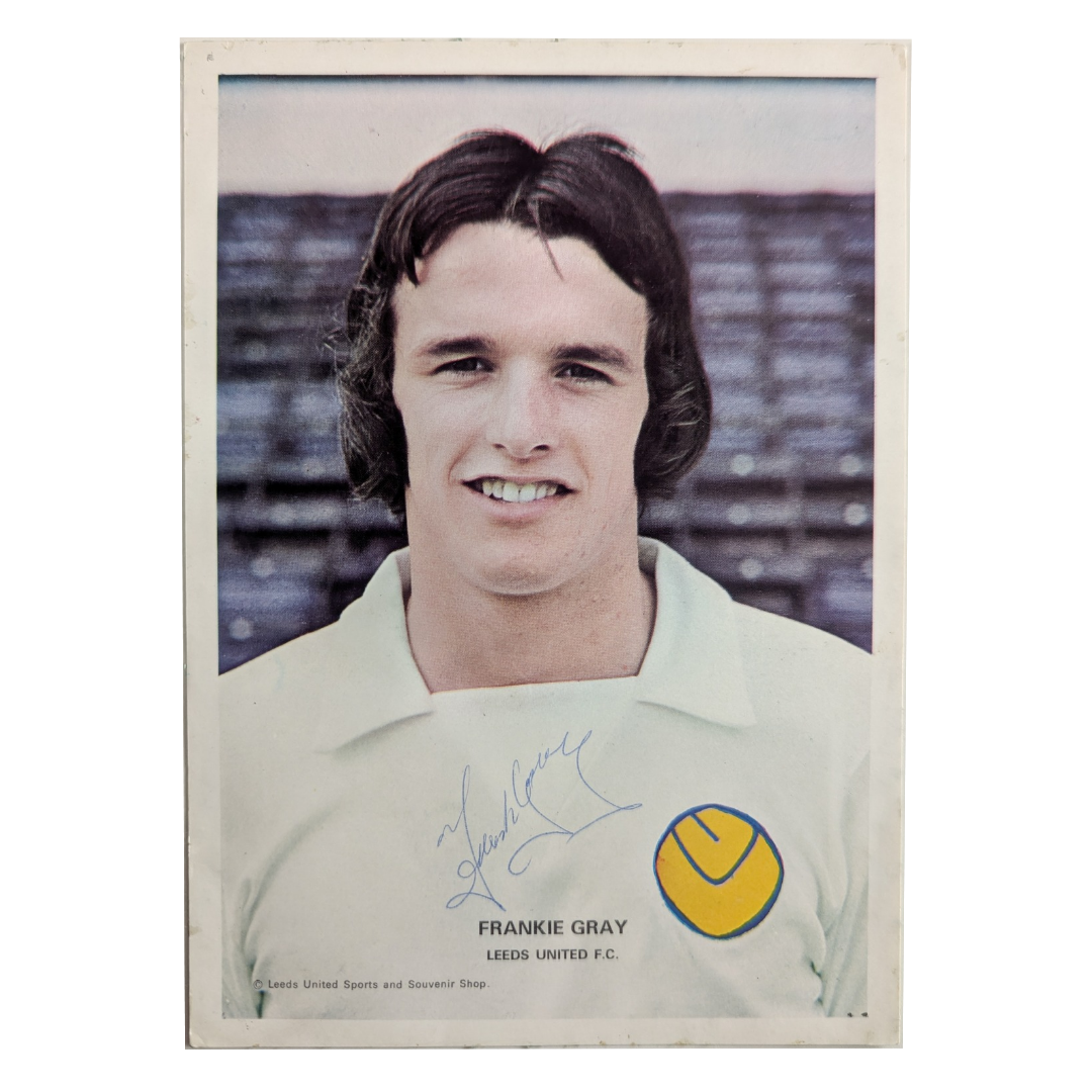 Frankie Gray signed photograph - Leeds United 1975/76 - (A5)