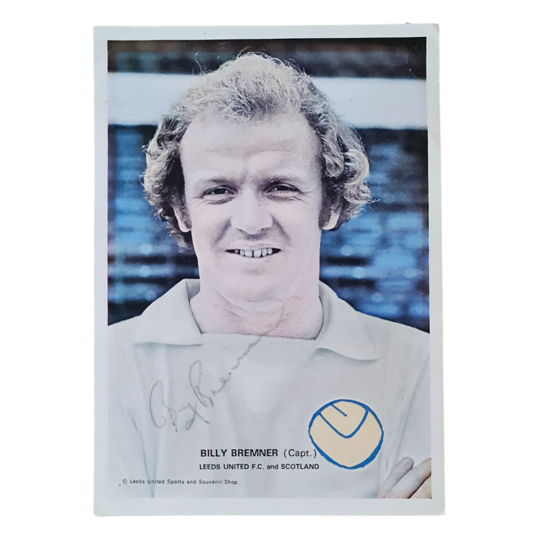 Billy Bremner signed photograph - Leeds United 1975/76 - (A5)