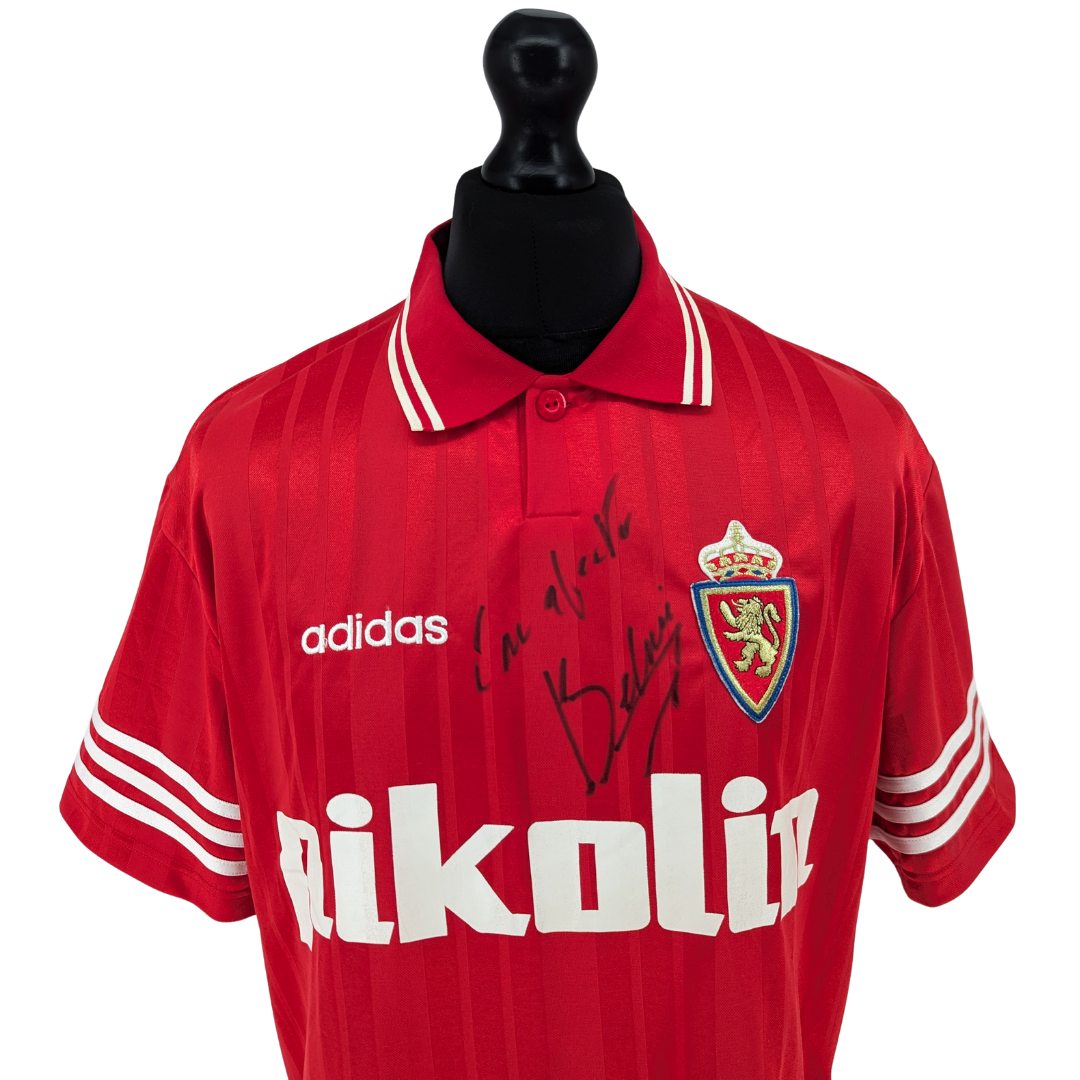 Real Zaragoza signed away football shirt 1995/97 - (L)
